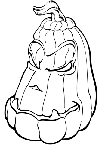 Coloring page menacing pumpkin